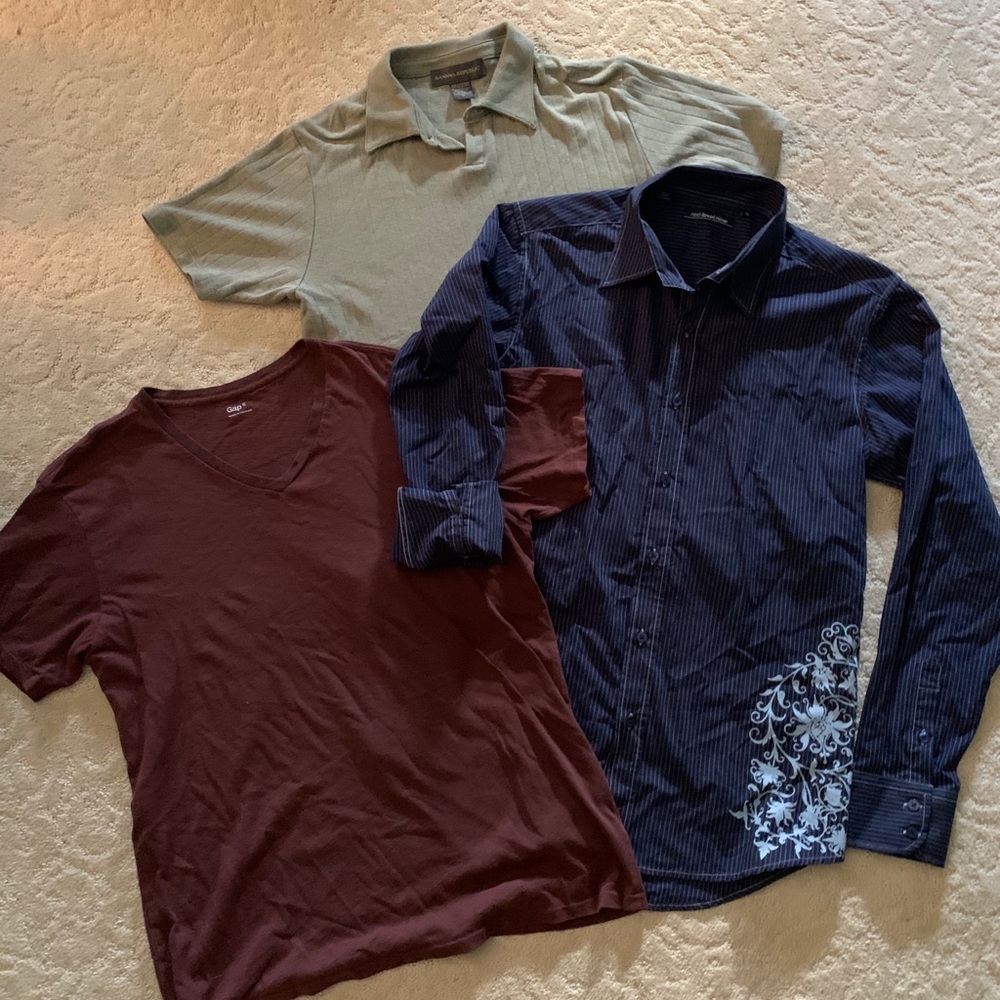 3 Men’s shirt bundle size S SMALL GAP Banana Republic Red Level Nine